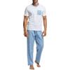 POMPEA Pigiama Uomo Liam in Cotone, Pigiama Lungo con T-Shirt Scollo a V e Pantalone in Tela con Fantasia a Scacchi