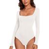 SERSARY Body Donna Termico Maniche Lunghe Con Collo Quadrato Bodysuit Camicia