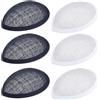 WEBEEDY 6 pezzi base per cappello a goccia, base in rete di lino, bianco e nero, per realizzare fascinator per matrimoni, cocktail nuziali, feste di tè, feste di Pasqua, decorazioni natalizie, 13,8 x