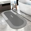 SOLIC Tappeto bagno,Asciugatura Rapida Antiscivolo Tappetino Bagno Assorbente,Tappetino da Bagno Antiscivolo Lavabile per Doccia, Cucina (Grigio, 60x150cm)