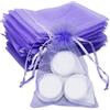 REBECASKYENS 50 sacchetti in organza, sacchetti per gioielli, piccoli sacchetti regalo, sacchettini bomboniere, viola chiaro, 9 x 12 cm, per matrimoni, compleanni, feste, caramelle