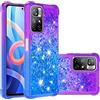BLOTECH Brillantini Custodia Cover Compatibile con Xiaomi POCO M4 PRO 5G, Bling Glitter Backcover, Angoli Rinforzati,Rugged Liquido Brillantini Flessibile Shell Cover Custodia per POCO M4 PRO 5G, Purple Blue