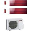 CLIMATIZZATORE CONDIZIONATORE DUAL SPLIT MITSUBISHI RUBY RED MSZ-LN25VG2R + MSZ-LN25VG2R / MXZ-2F42VF4 R32 9000+9000 BTU