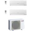 CLIMATIZZATORE CONDIZIONATORE DUAL SPLIT MITSUBISHI HR MSZ-HR35VF + MSZ-HR35VF / MXZ-2HA50VF R32 12000+12000 BTU