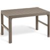 Keter 232296 Tavolino da Pranzo/caffè Allibert Lyon Effetto Vimini 2 in 1, Beige/Cappuccino