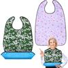 Vicloon Bavaglio per Adulti, Articoli Bavaglino con Raccogli Briciole, Riutilizzabile, Lavabile, Regolabile, Impermeabile, Protezione per Indumenti Unisex per Adulti, Anziani e Disabili(2pcs, 3pcs)