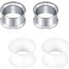 Rajnard Tunnel in Acciaio Chirurgico Orecchio Flessibile Silicone Ear Stretcher Legno Ear Plugs Expander Gauges 6/8/10/12/14/16mm Ear Stretching Piercing Corpo Gioielli Argento Nero Blu