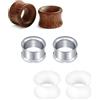 Rajnard Tunnel in Acciaio Chirurgico Orecchio Flessibile Silicone Ear Stretcher Legno Ear Plugs Expander Gauges 6/8/10/12/14/16mm Ear Stretching Piercing Corpo Gioielli Argento Nero Blu