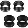 Rajnard Tunnel in Acciaio Chirurgico Orecchio Flessibile Silicone Ear Stretcher Legno Ear Plugs Expander Gauges 6/8/10/12/14/16mm Ear Stretching Piercing Corpo Gioielli Argento Nero Blu
