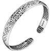 MFUPR Bracciale Feng Shui vintage in argento puro 999, Mantra Pixiu Heart Sutra a sei caratteri, Amuleto buddista tibetano di ricchezza e fortuna, regolabile for uomini e donne(Lo-tus A)
