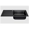 Omeere, Lavello da cucina, 100 x 50 cm, in acciaio inox 304, spessore del materiale: 0,8 mm, vasca XXL 50 x 40 cm, lavello da incasso, rettangolare, 1 vasca, sgocciolatoio, (sgocciolatoio a sinistra