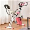 SUGIFT Cyclette 2-in-1 con elastico, cyclette reclinata pieghevole, cyclette a pedali, colore rosa e bianco | 105x48x118 cm | 8 livelli di resistenza magnetica | Display LCD e cardiofrequenzimetro