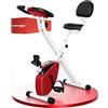 SUGIFT, cyclette da fitness con resistenza magnetica, cyclette pieghevole da interno con schienale, telaio in acciaio, colore rosso e bianco | Sedile regolabile in 5 posizioni | 8 livelli di resistenza | 43 x 97 x 109 cm