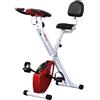 SUGIFT Bicicletta da fitness con resistenza magnetica, cyclette pieghevole con schienale, telaio in acciaio, colore rosso e bianco | Sedile regolabile in 5 posizioni | 8 livelli di resistenza | 43 x 97 x 109 cm
