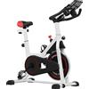 SUGIFT Bicicletta da fitness in acciaio, display LCD, cyclette da casa con resistenza magnetica, funzionamento silenzioso, colore bianco e nero | portata massima 120 kg | volano da 8 kg | dimensioni 103x53x114 cm