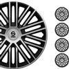 Sparco Spc1585Svbk Set Copricerchi 4 Pezzi Bergamo 15 Pollici Argento/Nero