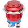 Tyenaza Interruttore del pulsante Tyenaza, pulsante momentaneo motostruzione momentanea a tappo arrotonto in acciaio inossibile auto -ripristino normalmente aperto 16 mm (Rosso)