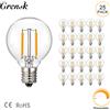 Grensk G40 Lampadina di ricambio per luce a globo E14 Base a vite 1,5 W Lampadina a filamento LED 220 V Bianco caldo 2700 K Lampada a sfera Edison in vetro trasparente