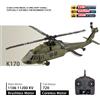 JIKEFUN Elicottero RC WLtoys K170 con Giroscopio UH-60L, Telecomando a 4 Canali, Elicottero Brushless con Luci LED, Giocattolo per Bambini