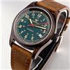 tandorio Orologio da campo militare TANDORIO con cassa in bronzo PVD da 36 mm, movimento automatico giapponese NH35A, zaffiro, impermeabile fino a 200 m, orologi da pilota.