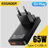 Essager Slim 65W GaN Caricatore da viaggio USB A Tipo C Caricatore portatile Caricatore rapido pieghevole per iPhone 17 16 Samsung MacBook Laptop