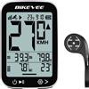 Bikevee Wireless Bike Compute GPS Ciclismo Tachimetro per bicicletta Contachilometri Cronometro MPH KM/H Avvio/Parada/Retroilluminazione automatica Guscio bianco nero