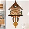NONE Orologio a cucù in legno antico, orologi da parete tradizionali con orologio a foresta nera con pendolo oscillante automatico per soggiorno, casa e ufficio