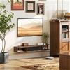 HOMCOM Mobile TV Sospeso, Mobile Porta TV Fino a 50" con Cassetto Ribaltabile, 2 Ripiani Aperti e Foro Passacavi, Mobiletto per Televisore per Soggiorno, Camera da Letto e Salotto, 120x24x16 cm, Noce