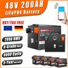 LIAOCHEN Batteria LiFePO4 48V 50Ah 100Ah 200Ah con BMS Bluetooth Grado A, oltre 6000 cicli profondi per accumulo solare domestico, camper, barche, inverter, fotovoltaico