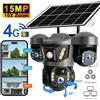V380 Telecamera Solare V380 Pro 15MP con Tre Obiettivi, Audio, Impermeabile IP66 per Esterni, Batteria Integrata, Sicurezza CCTV HD, Rilevamento Umano PIR, Notifica Allarme, Rilevamento Movimento, Avviso