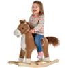 NONE Cavallo a Dondolo per Bambini, Cavallino a Dondolo per Bambini 36-72 Mesi, Cavallo Giocattolo con Suoni Realistici e 2 Batterie AA, Marrone