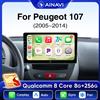 Ainavi Autoradio Ainavi per Peugeot 107 Aygo Citroen C1 2005-2014 Android 13 CarPlay Wireless Linux Android Auto Touch 2 Din GPS HDMI OUT Schermo