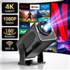 NONE ZNLYRION Mini Proiettore Smart 4K con Decodifica 720P Nativo, Android 11.0, WiFi6, BT5.0, Portatile per Home Theater, Correzione Automatica Keystone, Display 130"