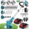 X-COTEC Tagliaerba Elettrico Senza Fili 9000rpm, Decespugliatore a Filo con Due Batterie, Motore Brushless, Bordatore per Prato e Giardino