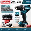 Makita Trapano Avvitatore a Batteria Makita 18V LXT Brushless DDF487 10mm ad Alta Coppia + Batteria BL1860B BL1840 - Spedizione Veloce da Magazzino EU
