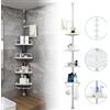 NONE Organizzatore per Bagno a 4 Ripiani, Scaffale Angolare Telescopico Regolabile in Acciaio Inox, Portaoggetti per Doccia