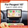 Ainavi Autoradio per Peugeot 107 Citroen C1 Toyota Aygo 2005-2014 Wireless CarPlay Android Auto HD IPS Touch Screen GPS RDS WiFi BT 4G Car Multimedia Stereo