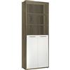 COMPOSAD | Libreria Alta della Linea DISEGNO con 2 Ante e 3 Vani, Libreria Scaffale Moderna, (LxAxP) 81,60x217,50x35,70 cm, Rovere Sonoma e Bianco Laccato, Ufficio, Soggiorno, Made in Italy