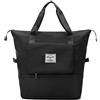 LSDZHK Borsa da viaggio pieghevole di grande capacità, borsone da viaggio espandibile con tasca bagnata e scomparto per scarpe, grande borsa da viaggio per il fine settimana da donna borsa da palestra, Nero