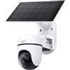 TP-LINK Tapo TC90KIT Telecamera IP Esterna Pan Tilt 2K 3MP 360° Wi-Fi Pannello Solare Rilevamento AI IP65 colore Bianco