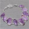Collana bigiotteria regalo cabochon pietra preziosa forma ovale ametista...
