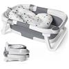 Adoraland Vaschetta Bagnetto Neonato Vasca Bagno Pieghevole Neonati Bambini Supporto Riduttore Cuscino Materassino 1-3 Anni Baby Sdraietta Bacinella Tappetino Bambino Tinozza Bimbi Salvaspazio Portatile Grigio
