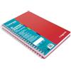 colorosa Quaderno Spiralato A4 5 Divisori Removibili | 4 Fori e Zigrinatura per Strappo | Carta 80g 120 Fogli + 2 Risguardi (1 Rigo, Rosso)