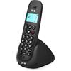 SPC ART - Telefono fisso cordless, ID chiamante e vivavoce, Nero | Display retroilluminato blu, funzione silenziosa, compatibilità GAP, modalità risparmio energetico ECO e rubrica telefonica