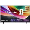 Hisense Smart TV 32" HD Ready 32A4S, 60Hz, DTS Virtual X, VIDAA OS con 1000+ APP, Game Mode, Wifi, AirPlay2, Works with Alexa, lativù