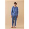 NOIDINOTTE PIGIAMA UOMO CALDO COTONE FC003314 AZZURRO