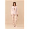 NOIDINOTTE PIGIAMA DONNA CALDO COTONE FA009737 PINK DUST