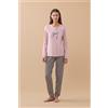 NOIDINOTTE PIGIAMA DONNA CALDO COTONE FA009731 DUSTY PINK