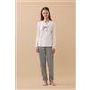 NOIDINOTTE PIGIAMA DONNA CALDO COTONE FA009731 NATURAL