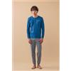 NOIDINOTTE PIGIAMA UOMO CALDO COTONE FC003311 BLU